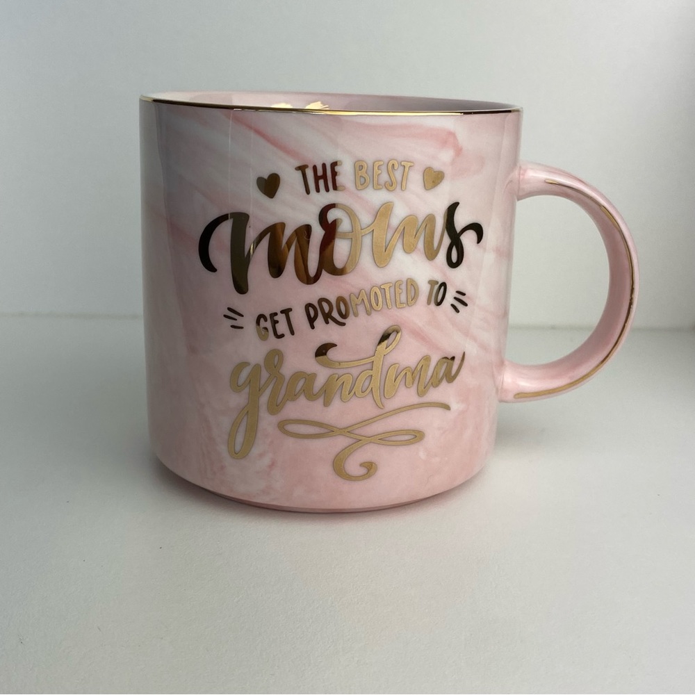 VILIGHT Pink Marble "Best Grandma" Gift Mug